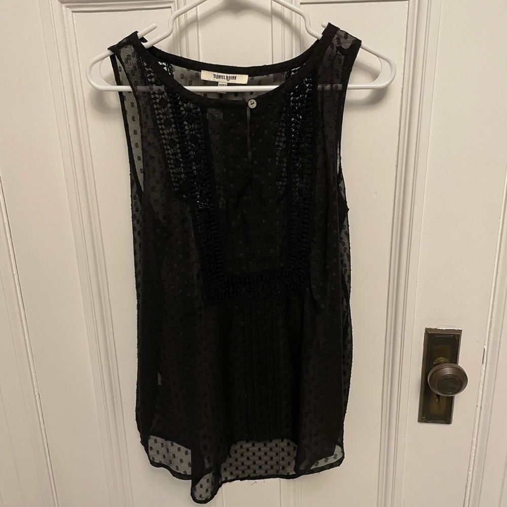 Black shear Daniel Rain blouse